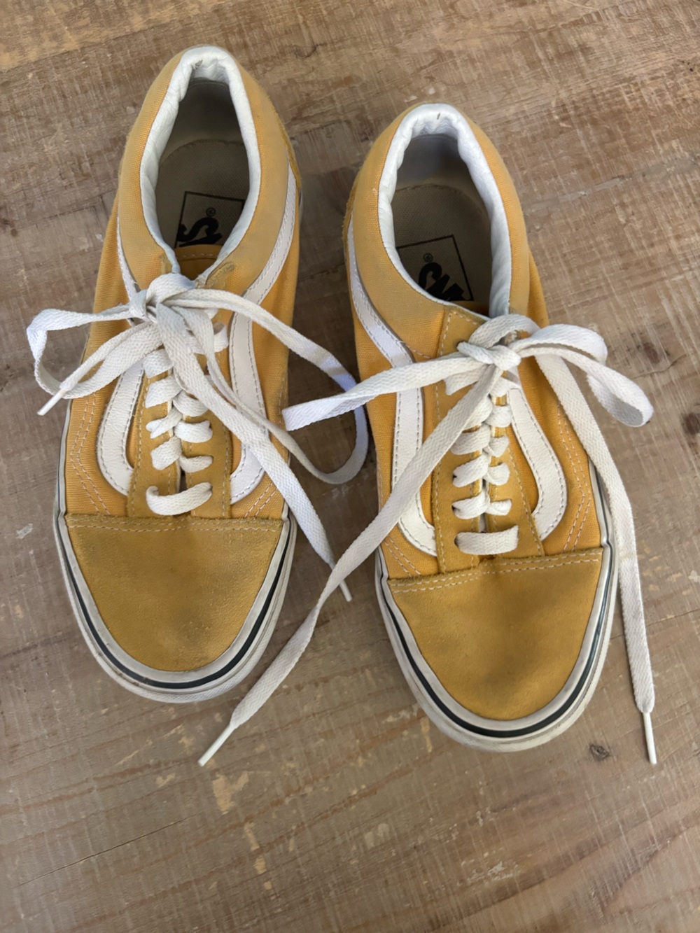 Vans Yellow Canvas Old Skool Sneakers with White Stripe Men’s 4 Woman’s 5.5